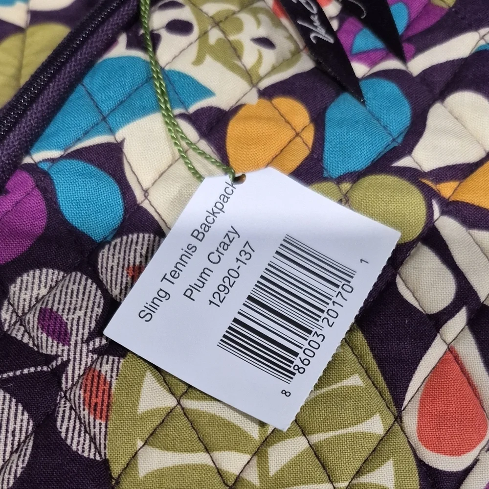 Vera Bradley Purple and Green Patterned Backpack